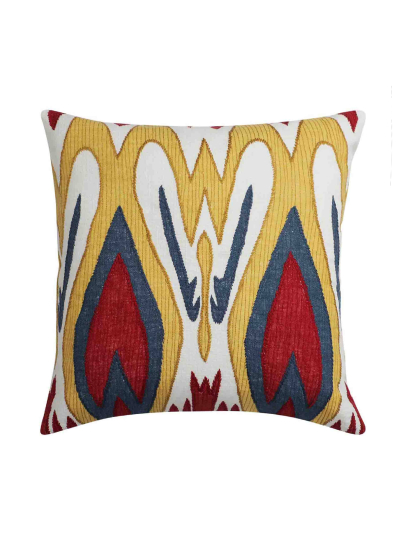 ANKARA 1 IVORY RED BLUE CUSHION COVER 46 X 46 CM