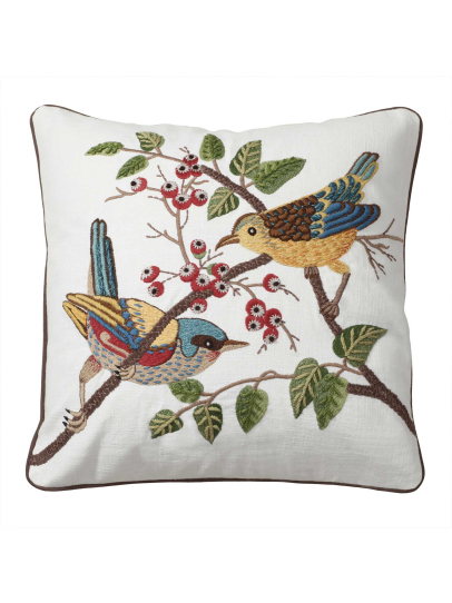 BIRD & BERRIES IVORY MULTI CUSHION COVER 46 X 46 CM