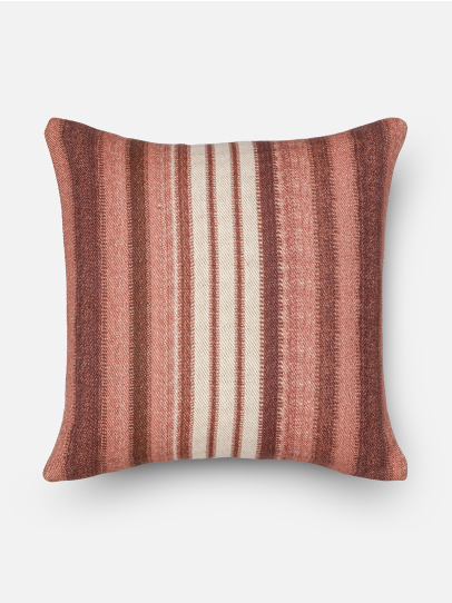 CARLA BROAD STRIPE RUST CUSHION COVER 46 X 46 CM