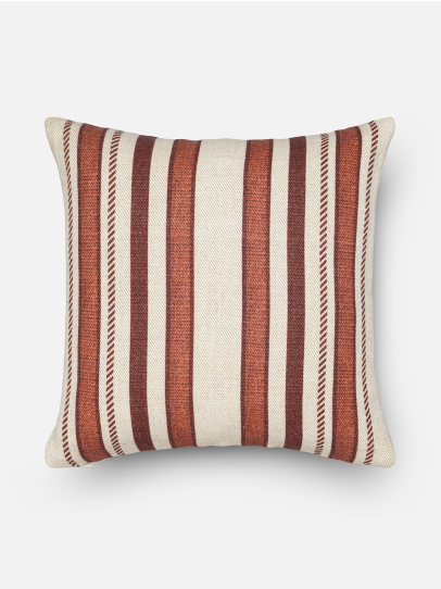 CARLA THIN STRIPE RUST CUSHION COVER 46 X 46 CM