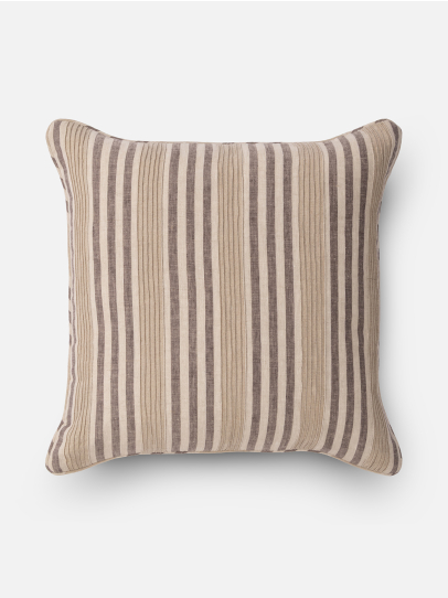 LINEN STRIPE BEIGE CUSHION COVER 46 X 46 CM