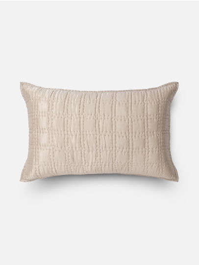 SILK GRID CHANNEL SILVER CUSHION COVER 41 X 66 CM