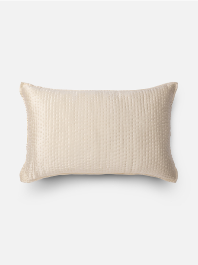 SILK KANTHA IVORY CUSHION COVER 41 X 66 CM