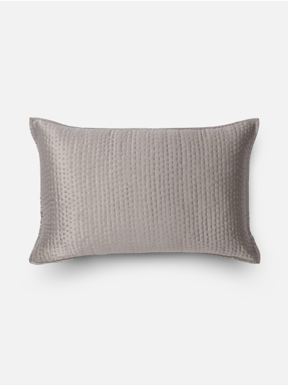 SILK KANTHA GREY CUSHION COVER 41 X 66 CM