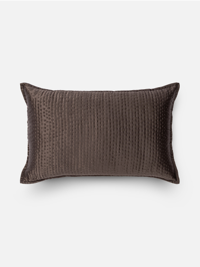 SILK KANTHA CHARCOAL CUSHION COVER 41 X 66 CM