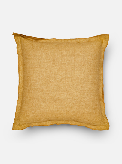 HANNAH LINEN YELLOW CUSHION COVER 56 X 56 CM