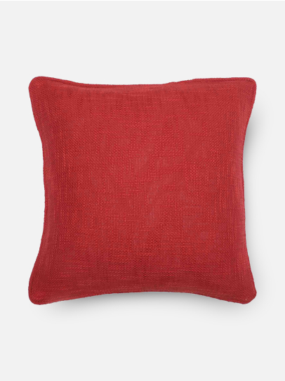 CUSHION SOLID JUTE MAROON 46X46 CM