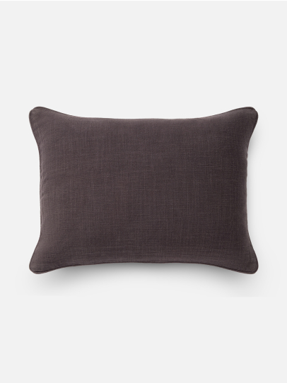 SOLID SLUB CHARCOAL CUSHION COVER 41 X 30 CM