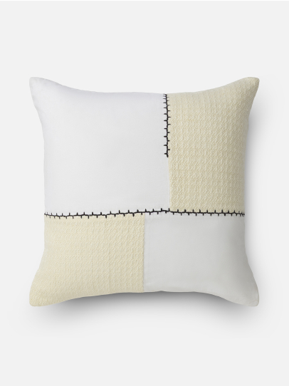 ZIG ZAG BLOCK IVORY CUSHION COVER 51 X 51 CM