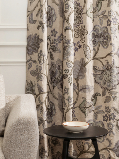 EMBROIDERED FABRIC HAMPSTEAD GREY