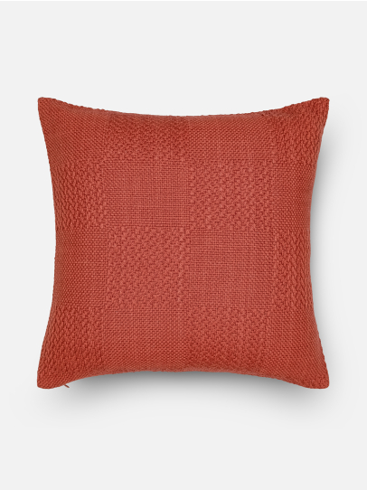 SOLID TEXTURED CUSHION 7 RUST 51 X 51 CM