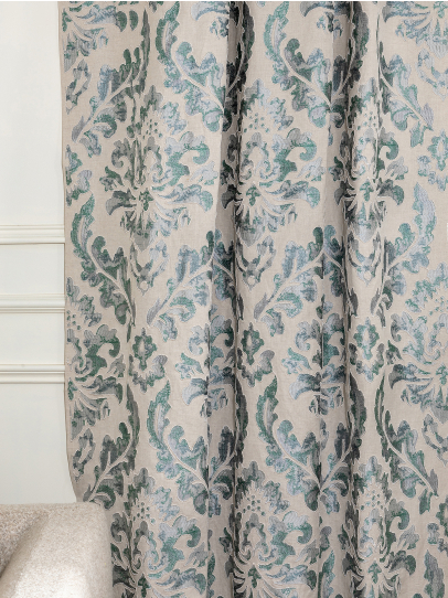 EMBROIDERED FABRIC COTTONWOOD SAGE GREEN