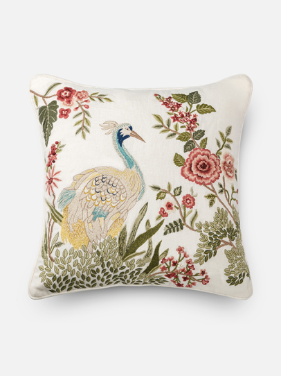SERENE GARDEN IVORY MULTI CUSHION COVER 46 X 46 CM