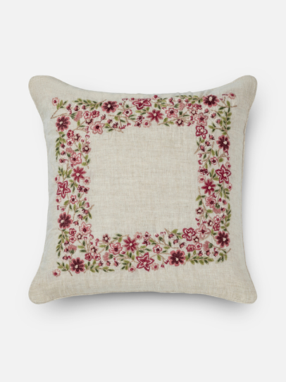 BLOSSOM BORDER IVORY MULTI CUSHION COVER 46 X 46 CM