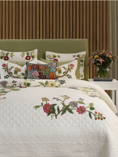 BEDSPREAD QUILTED GARDEN QUILT MULTI 239X259 CM