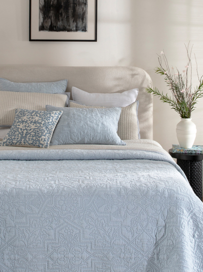 ICE MONTCLAIR BLUE QUILTED BEDSPREAD 239 X 259 CM