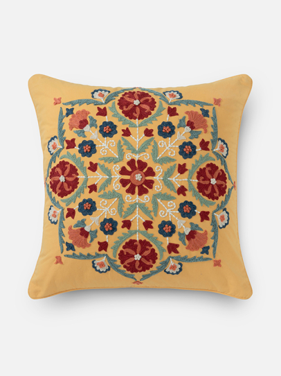 GAMBOGE SUZANI MUSTARD CUSHION COVER 46 X 46 CM