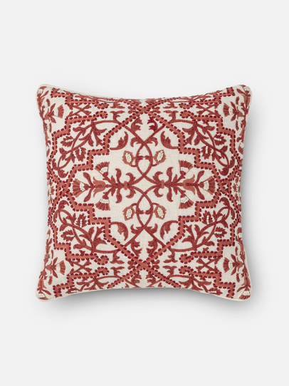 FLORAL TRELLIS TERRACOTTA SL N CUSHION COVER 46 X 46 CM