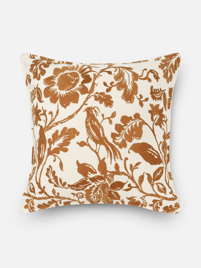PALAMPOR PERCH IVORY RUST CUSHION COVER 51 X 51 CM
