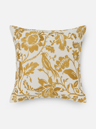 PALAMPOR PERCH IVORY MUSTARD CUSHION COVER 51 X 51 CM