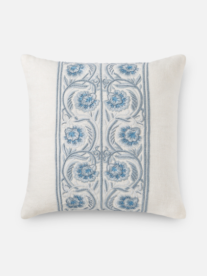 FLORAL CASCADE BLUE CUSHION COVER 46 X 46 CM