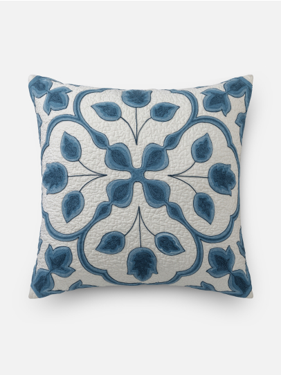 FLORENCE BLUE CUSHION COVER 66 X 66 CM