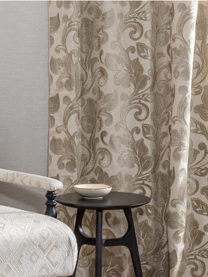EMBROIDERED FABRIC SUPERO TAUPE/GREY