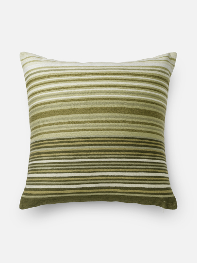 OMBRE STRIPE GREEN CUSHION COVER 51 X 51 CM