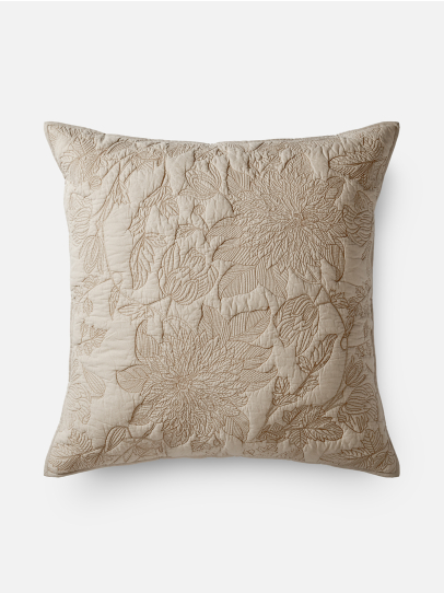 SERENITY FLORAL BEIGE CUSHION COVER 66 X 66 CM