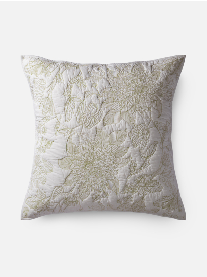 SERENITY FLORAL LIGHT GREEN CUSHION COVER 66 X 66 CM