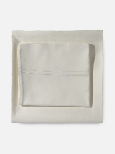 FLAT SHEET SF 400 TC COTTON SATEEN  IVORY 108X108 IN