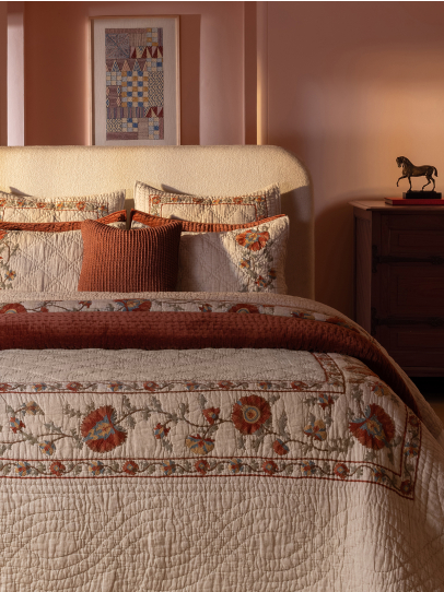ICHAN NATURAL QUILTED BEDSPREAD 239 X 259 CM