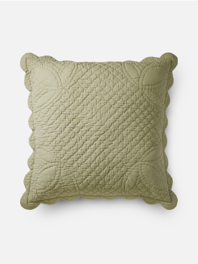 EURO EDEN QUILT IVORY/GREEN 66 X 66 CM