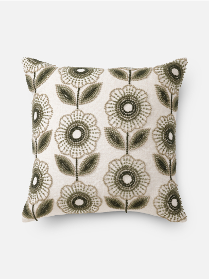 NORMANDY GREEN CUSHION 51 X 51 CM