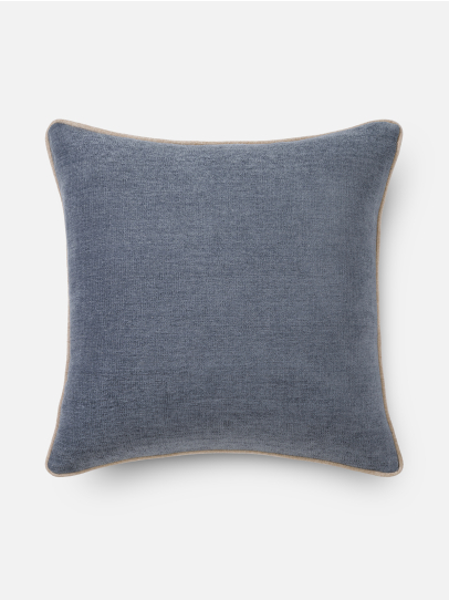 CHENILLE CORD BLUE CUSHION 46 X 46 CM