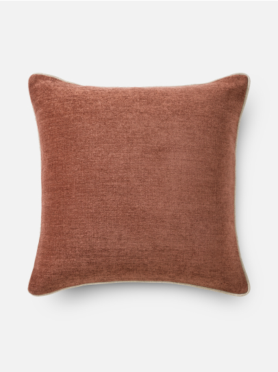 CHENILLE CORD CORAL CUSHION 46 X 46 CM