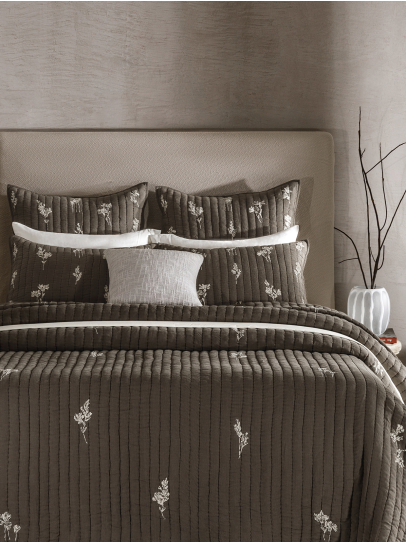 CHARLOTTE GREY BEDSPREAD QUILTED 254X259 CM 