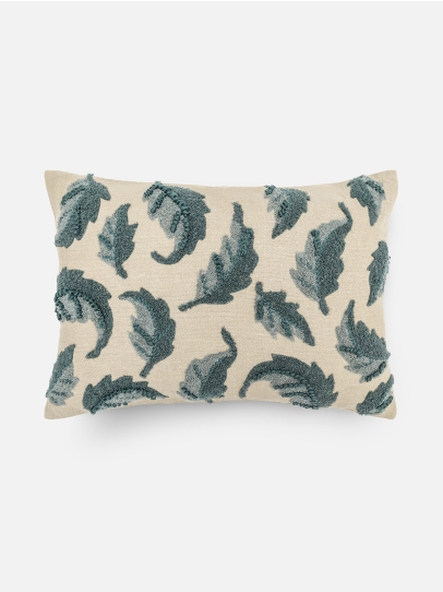EMERALD LEAVES NATURAL CUSHIONS 36 X 51 CM
