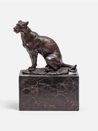 Feline Grace Seated Cat Sculpture 