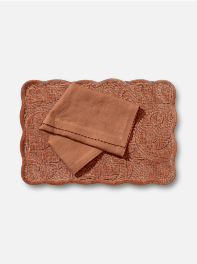 PLACEMAT & NAPKIN SYLVIA RUST 46X46 CM SET OF 16
