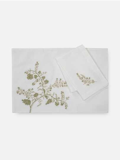 PLACEMAT & NAPKIN VERONA IVORY 46X46 CM SET OF 16