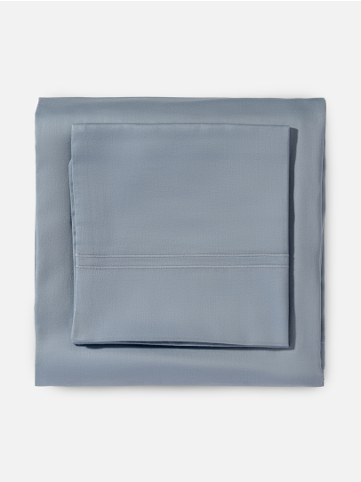 FLAT SHEET SF 300 TC COTTON SATEEN  SLATE BLUE 108X108 IN