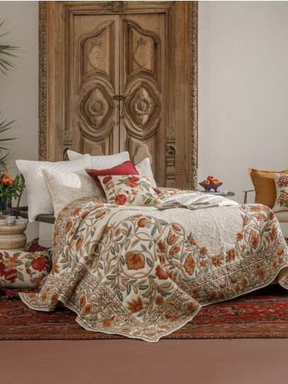 ADAM BLOOM ECRU BEDSPREAD QUILTED 239X259 CM 