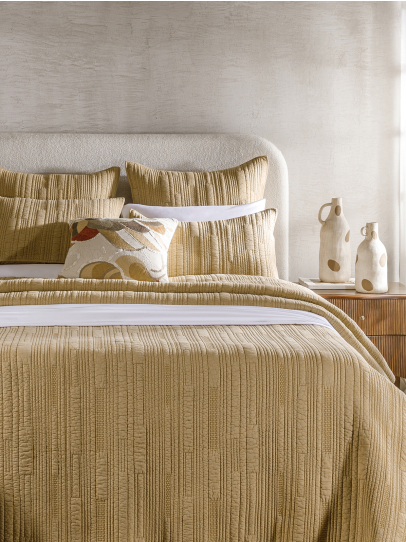 KENNEDY YELLOW BEDSPREAD QUILTED 239X259 CM 