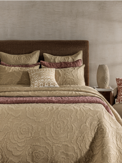 ROSETTE YELLOW BEDSPREAD QUILTED 239X259 CM 