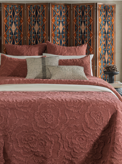 ROSETTE RUST BEDSPREAD QUILTED 239X259 CM
