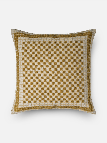 MOSAIC WEAVE YELLOW CUSHION 51X51 CM 