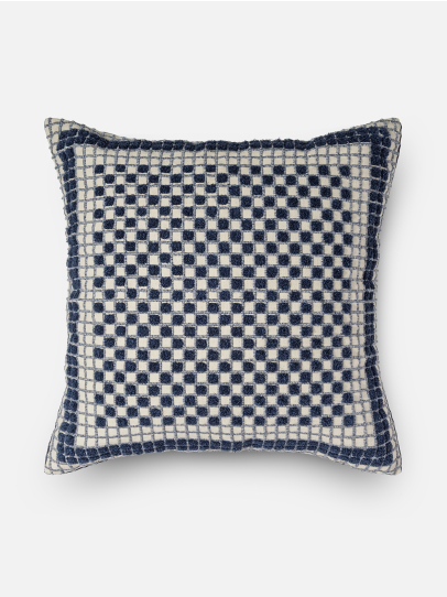MOSAIC WEAVE BLUE CUSHION 51X51 CM 