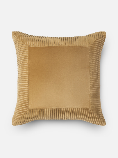RIBBED BORDER YELLOW CUSHION 51X51 CM 