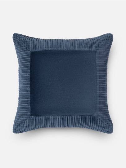 RIBBED BORDER BLUE CUSHION 51X51 CM